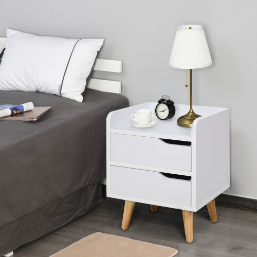 Homcom Mesita de Noche Blanco 33 x 28 x 42cm 1