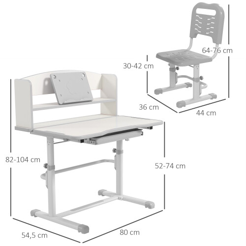 ZONEKIZ Pupitre Infantil Bicolor 80 x 54.5 x 104 cm 2