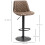 Homcom Taburetes de Bar Marrón 46.5 x 51 x 106 cm 3