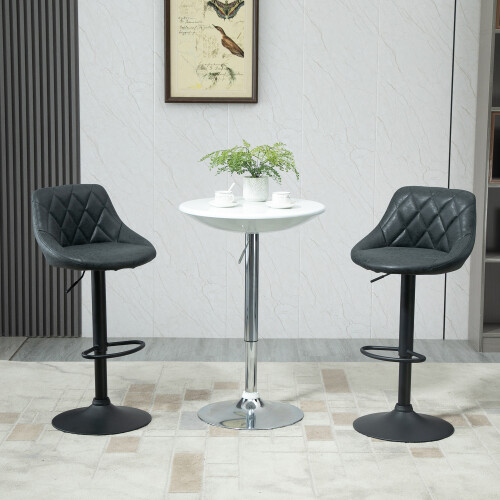 Homcom 2 Taburetes de Bar Negro 46 x 48 x 104 cm 1