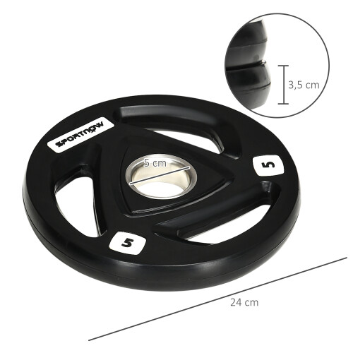 Discos de Pesa Negro 24 x 24 x 3.5 cm 2
