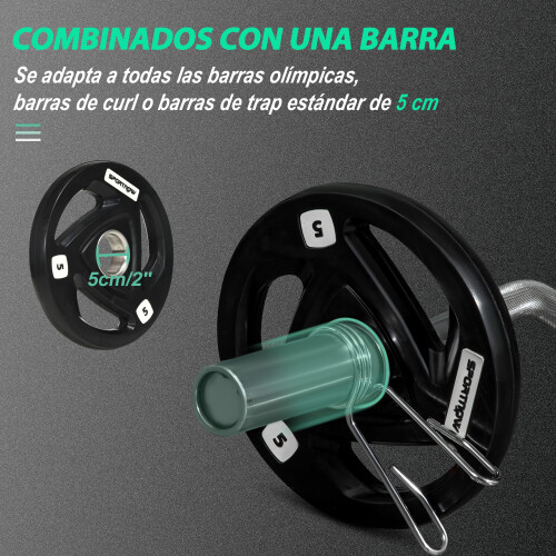 Discos de Pesa Negro 24 x 24 x 3.5 cm 2