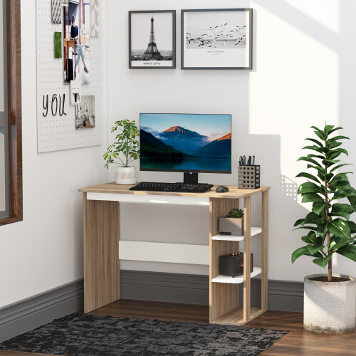 Homcom Mesa de Escritorio Bicolor 100 x 55 x 74 cm 1
