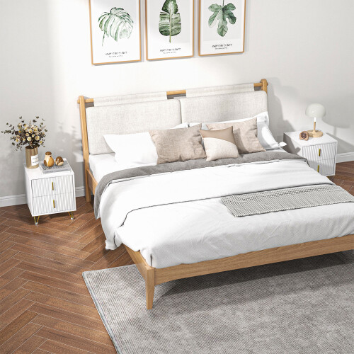 Homcom Mesillas de Noche Blanco 40 x 40 x 47 cm 1