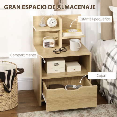Homcom Mesilla de Noche Marrón 45 x 35 x 73 cm 2