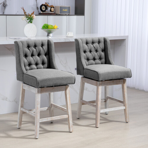 Homcom Taburetes de Bar Gris 46 x 57 x 101 cm 1