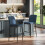 Homcom Taburetes de Bar Azul 41 x 52 x 97 cm 2