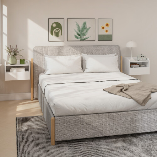 Homcom Mesitas de Noche Blanco 40 x 29 x 29 cm 1
