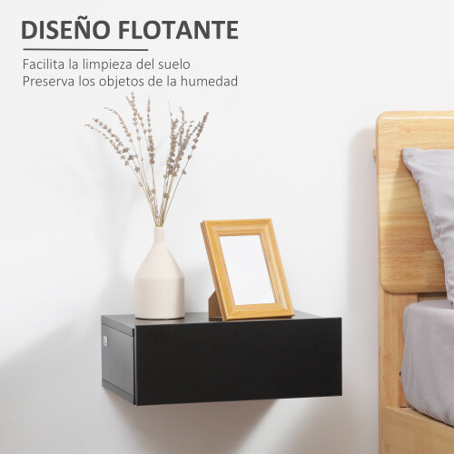 Homcom Mesitas de Noche Negro 40 x 30 x 15 cm 2