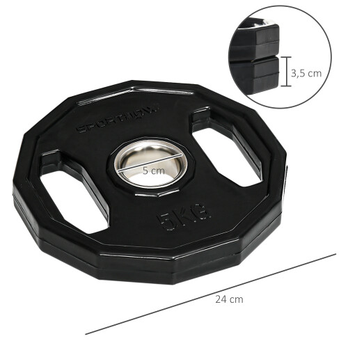 Discos de Pesa Negro 24 x 24 x 3.5 cm 2