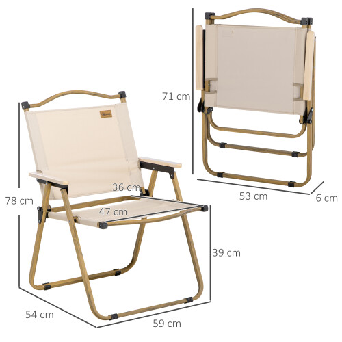 Outsunny Sillas de Camping Marrón 54 x 59 x 78 cm 2