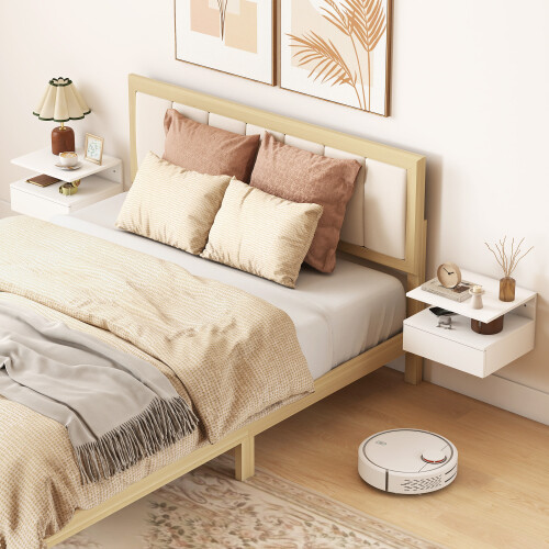 Homcom Mesitas de Noche Blanco 35 x 32 x 22.5 cm 1