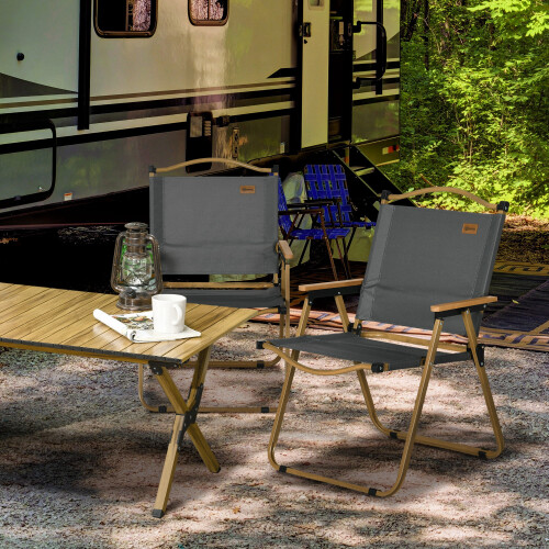 Outsunny Sillas de Camping Gris 54 x 59 x 78 cm 1
