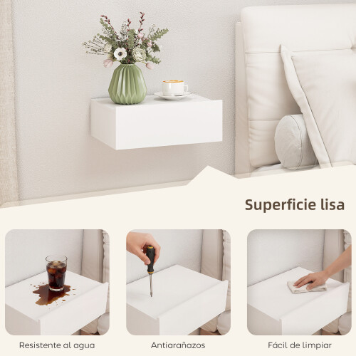 Homcom Mesitas de Noche Blanco 40 x 30 x 15 cm 1