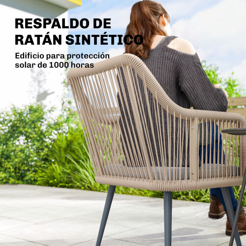 Outsunny Sillas de Jardín Gris 65 x 54 x 80 cm 2