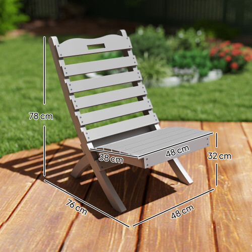 Outsunny Silla de Jardín Gris 48 x 76 x 78 cm 2