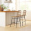 Homcom Taburetes de Bar Marrón 43 x 56 x 101 cm 2