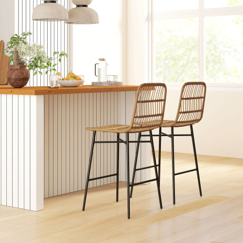Homcom Taburetes de Bar Marrón 43 x 56 x 101 cm 1