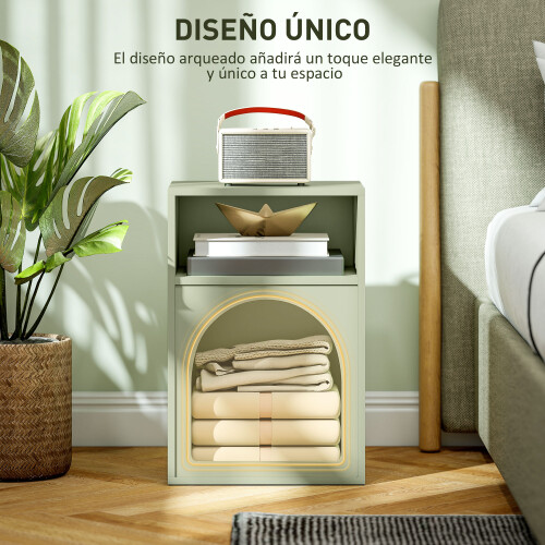 Homcom Mesita de Noche Verde 40 x 30 x 60 cm 1