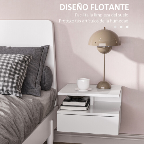 Homcom Mesitas de Noche Blanco 35 x 32 x 22.5 cm 1