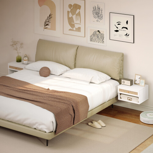 Homcom Mesitas de Noche Blanco 40 x 34 x 23cm 1
