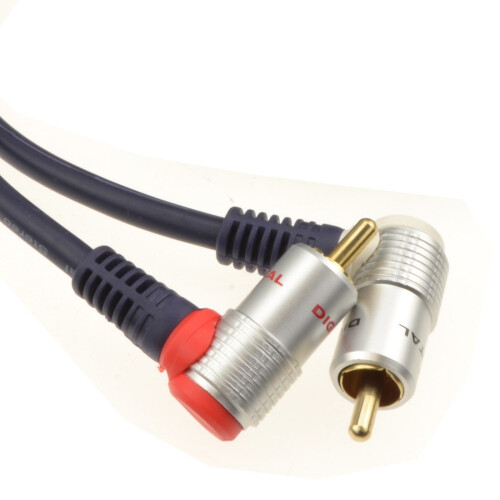 kenable Pure OFC RIGHT ANGLED 2 x RCA Phonos to Phono OFC Cable 1.5m 2