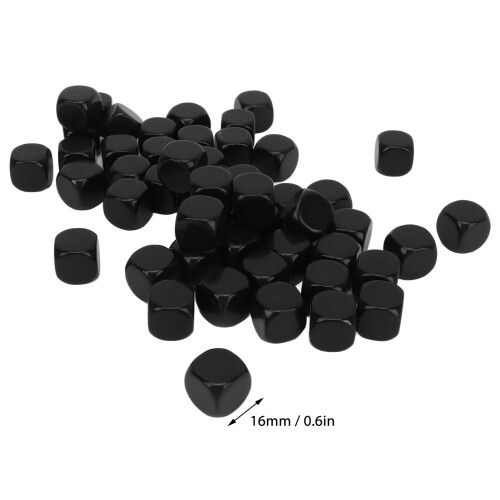 50PCS Blank Plastic Dice 0.6in Round Corner for DIY, Board Games, Math 1