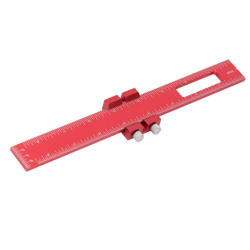 8in Aluminum Woodworking Marking Ruler, Adjustable Carpenter Scribing Tool
