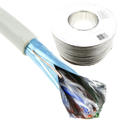 kenable F/UTP CAT6 Gigabit Ethernet Network COPPER Cable Solid 100m Shielded 1