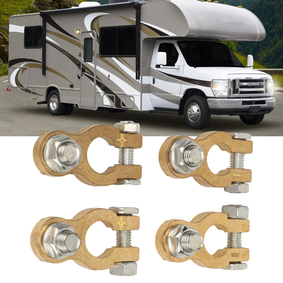 12V Battery Terminal Connectors Set M8 Clamp For Cars, Rvs, Yachts 9381386510620