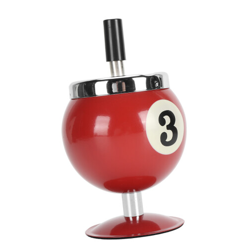 Cendrier de billard rouge avec couvercle 9,5 cm x 16,7 cm 1