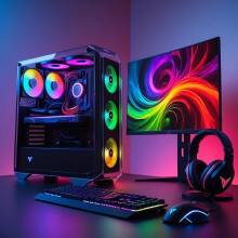 Gaming PC Bundle - i7 3rd Gen, 8GB DDR3 RAM, GT750 2GB, 256GB SSD + 500GB HDD, Black 6 Fan RGB Case, Windows 11, 22 Inch Monitor Refurbished