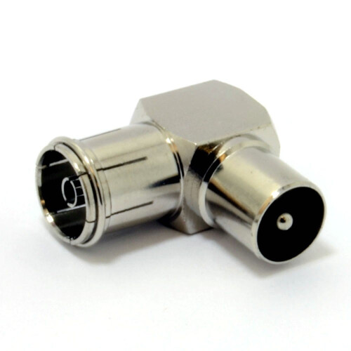 kenable RF Right Angle Adapter Plug to Socket For TV Coax Aerial Cables METAL 2