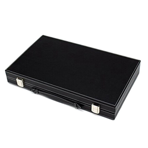 2X Classic Board Game with Leather Case Folding Board,Gift Package,Portable Travel Strategy Backgammon Game Set 2