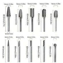 3 Set 1/4 Carbide Burr Kit 1/4 Shank Die Grinding Bit Drill Bit for Metal Rotary Tool File Welding Wood Stone Deburring
