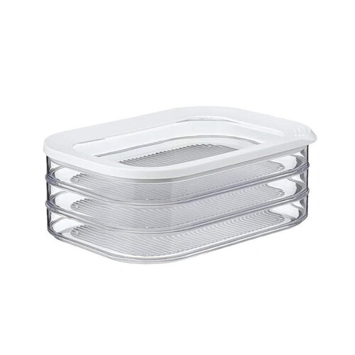 2X Lunch Meat Container for Refrigerator Bacon Preservation Box Bacon Storage Keeper Food Storage Solution Detachable 1