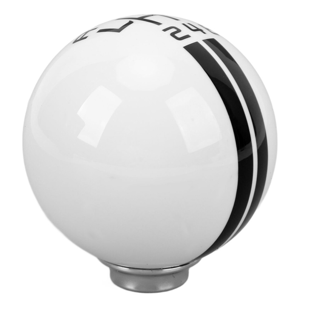 6 Speed Manual Car Shift Knob With Round Ball Design And 3 Adapters Black/White 9391391141887