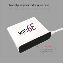 3X Tragbare 2,4G/5G/6G WiFi 6E-Antenne mit Kabel, Kabellose Innenantenne mit Magnetischer Unterseite für Netzwerkkarte, Weiß
