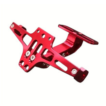 Universal Motorcycle Rear License Plate Mount Holder Aluminum Alloy Bracket Motorcycle Modification Part Accessory Red