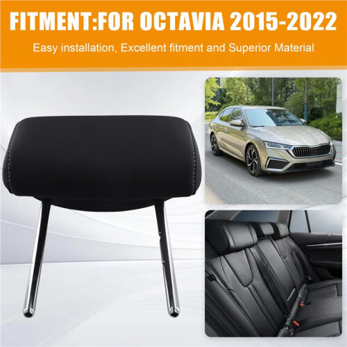 Car Rear Left Right  Headrest for  Octavia 2015-2022 Black 2