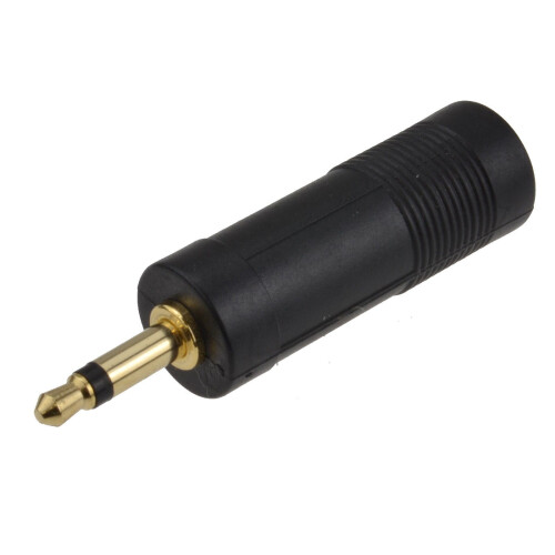 kenable 6.35mm Mono Jack Socket to 3.5mm Mono Jack Plug Audio Adapter GOLD 1