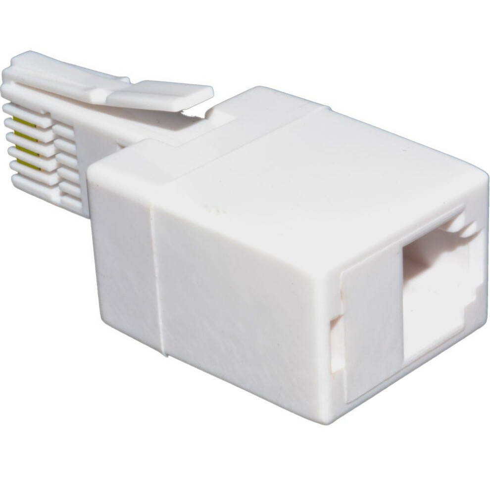 Bt 431A Plug To 4 Pin Rj11 Socket Telephone Cable Converter Adapter White 5055383460373