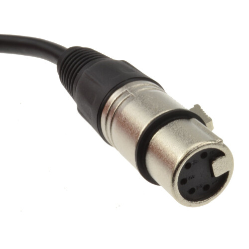 PULSE 3 Pin XLR Plug to 5 Pin DMX Female Socket Adapter Cable 20cm 2