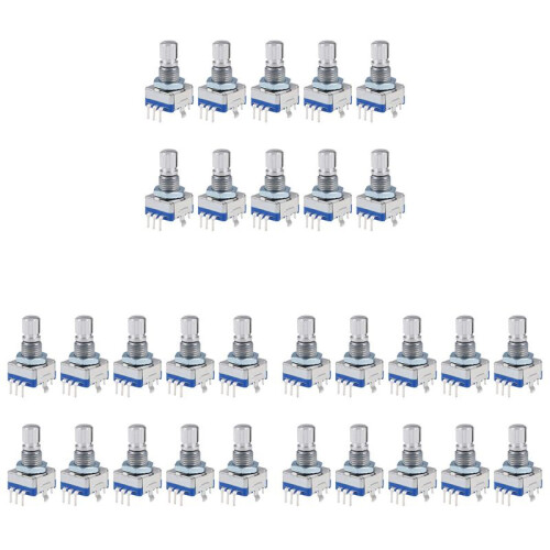 360 Degree Rotary Encoder Code  Digital Potentiometer EC11 5 Pins 15mm Shaft 30Pcs
