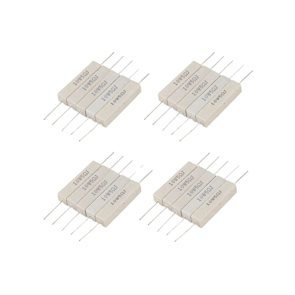 20Pcs Wirewound Ceramic Cement Resistor 5 Ohm 10W Watt 5% 4713031939879