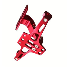 Universelle Motorrad-Kennzeichenhalterung Hinten, Aluminiumlegierung, Motorrad-Modifikationsteil, Zubehör, Rot