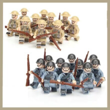 (20pcs-D) War II the British and German armies Desert Military Sodiers Weapons Minifigures Kids Toys Gifts