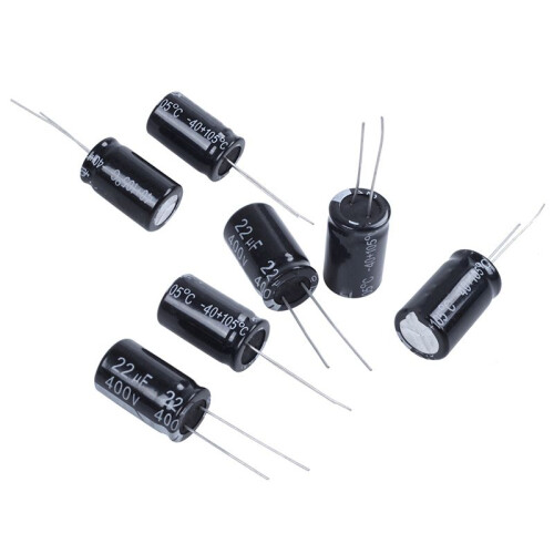 100 Pcs 22uF 400V 105C Radial Electrolytic Capacitors Black 13mm X 21mm 1