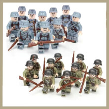 (20pcs-E) War II the British and German armies Desert Military Sodiers Weapons Minifigures Kids Toys Gifts