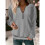 Damen Grauer Half-Zip Kabelstrick-Over blouse XXL Langarm Pullover 1